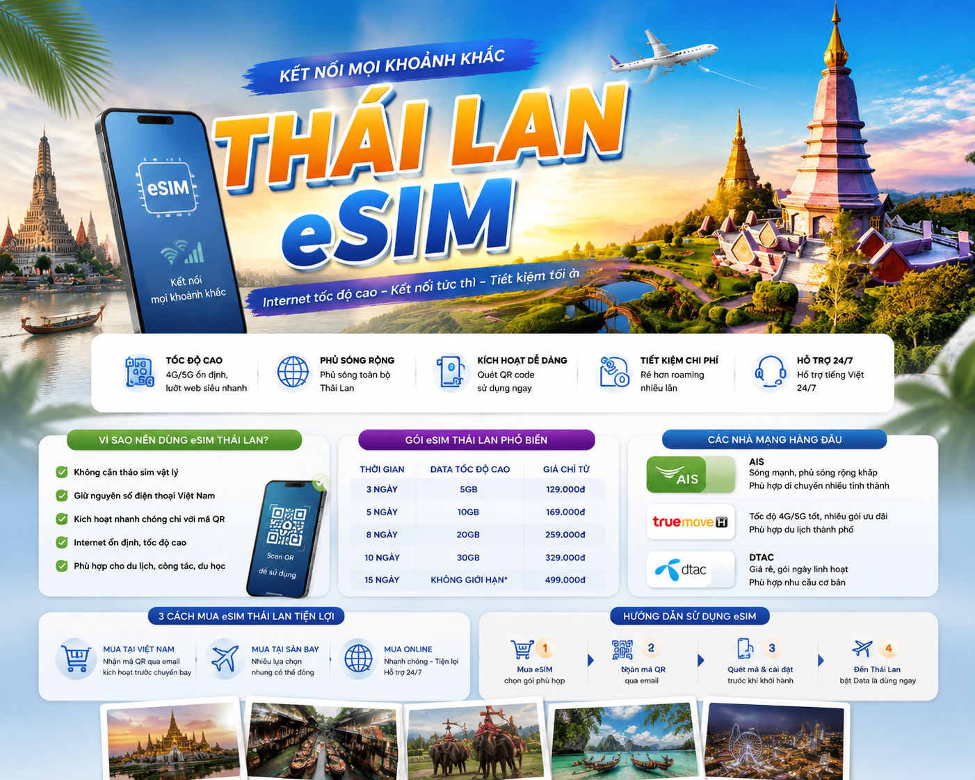 Sử dụng eSIM Thái Lan rất tiện lợi