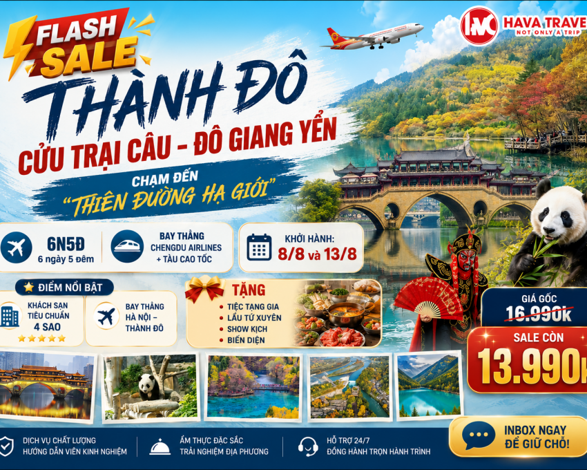 [Tour] Cửu Trại Câu 6 Ngày 5 Đêm Giá Từ 13.990.000Đ