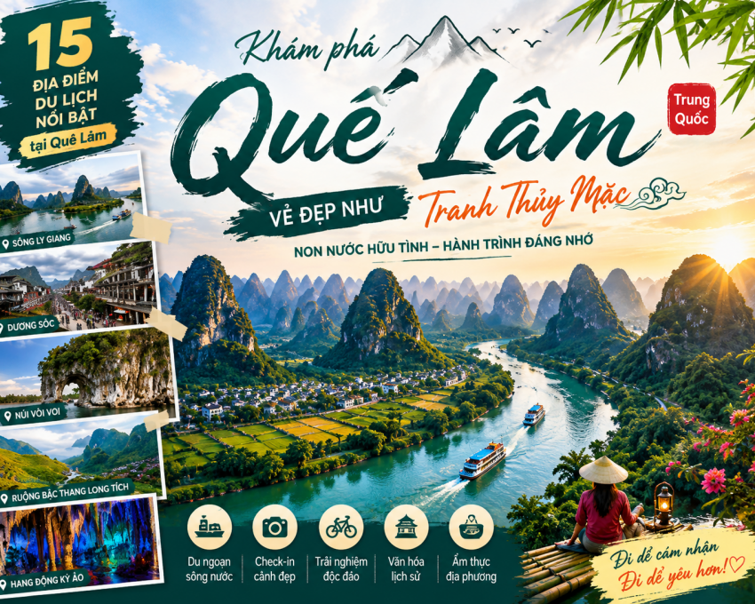 #15 Địa Điểm Du Lịch Quế Lâm Đẹp Như Tranh Thủy Mặc