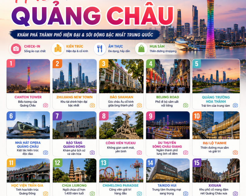 [Top 15] địa điểm check-in đẹp nhất Quảng Châu